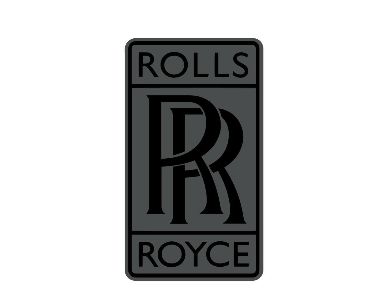 rollos Royce marca logo símbolo gris y negro diseño británico coche automóvil vector ilustración