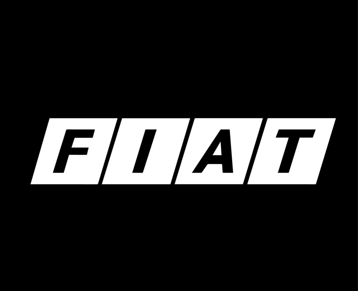 fíat antiguo logo marca coche símbolo blanco diseño italiano automóvil vector ilustración con negro antecedentes