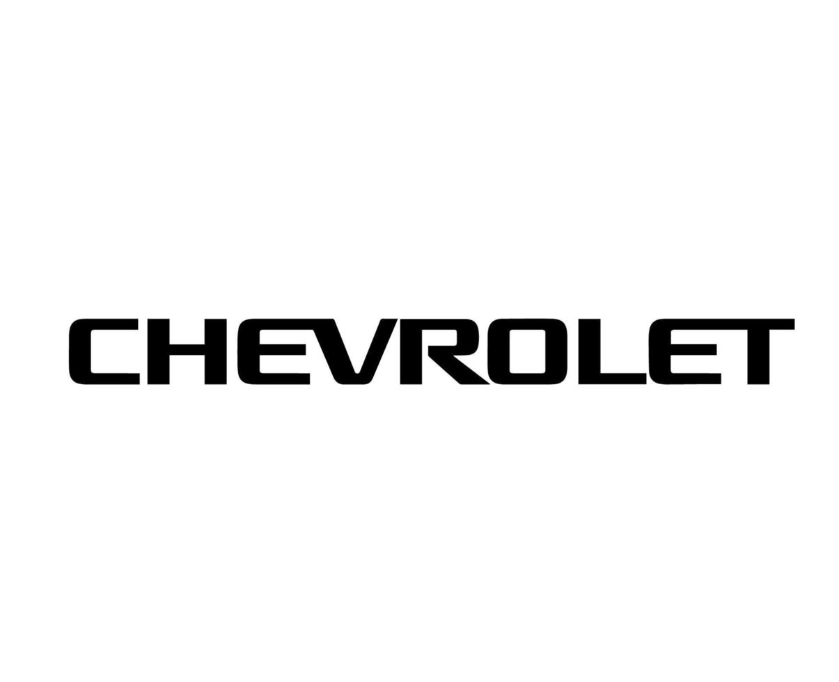 Chevrolet Brand Logo Car Symbol Name Black Design Usa Automobile Vector Illustration