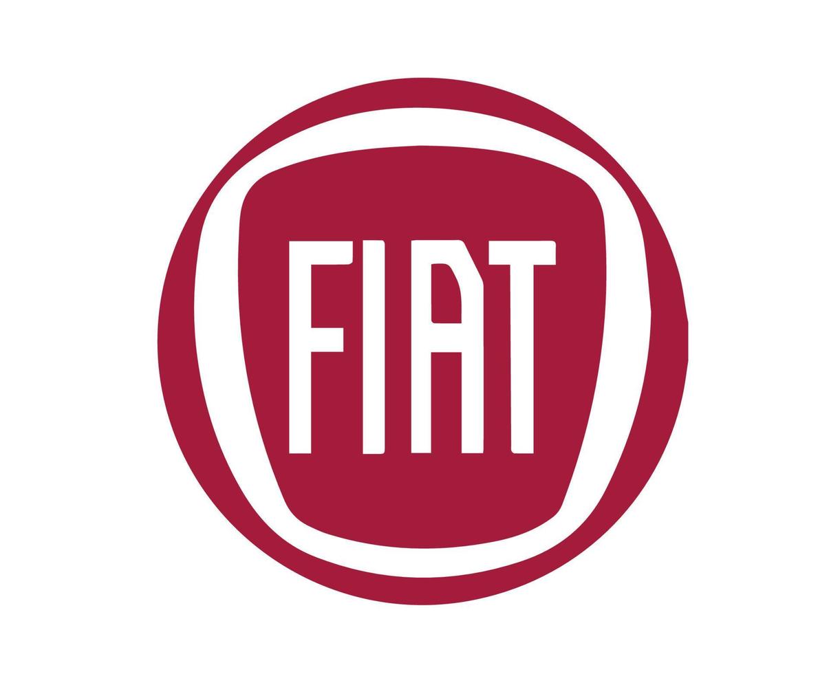 Fiat Logo Brand Car Symbol Red Design Italian Automobile Vector Illustration