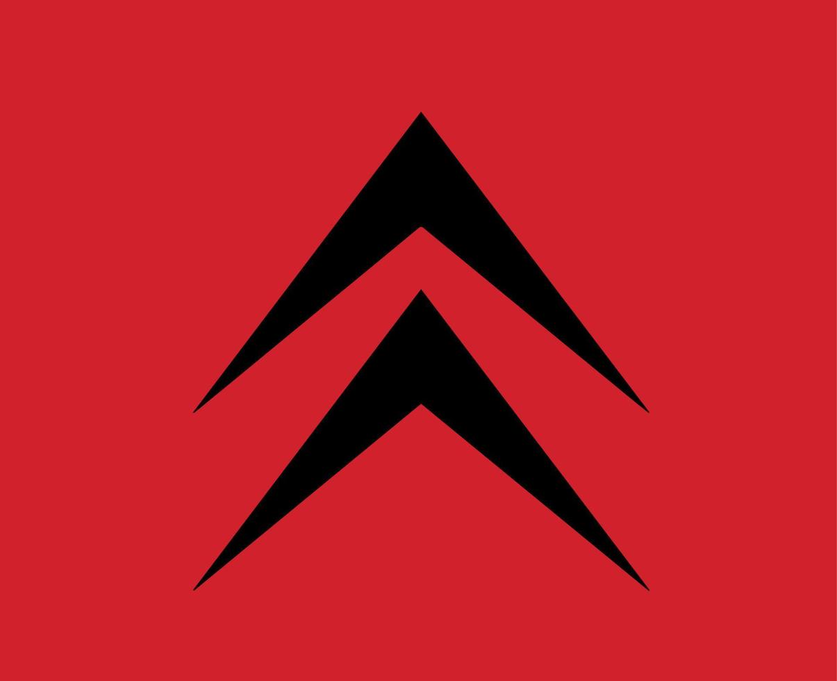 Citroen Logo Symbol Brand Black Design French Car Automobile Vector Illustration With Red Background
