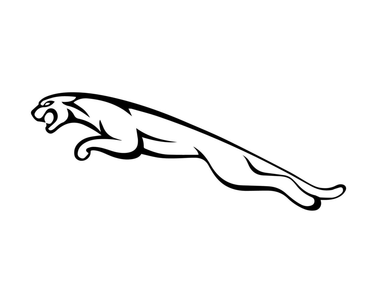 Jaguar Brand Logo Car Symbol Black Design British Automobile Vector Illustration