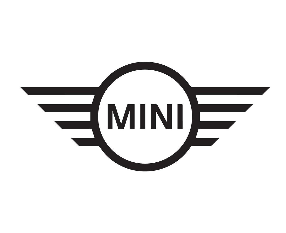 Mini Brand Logo Car Symbol With Name Black Design german Automobile Vector Illustration