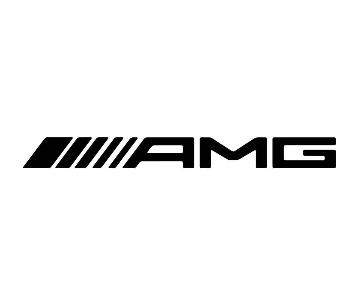 AMG Brand Logo Symbol Black With Name Design german cars Automobile Vector Illustration