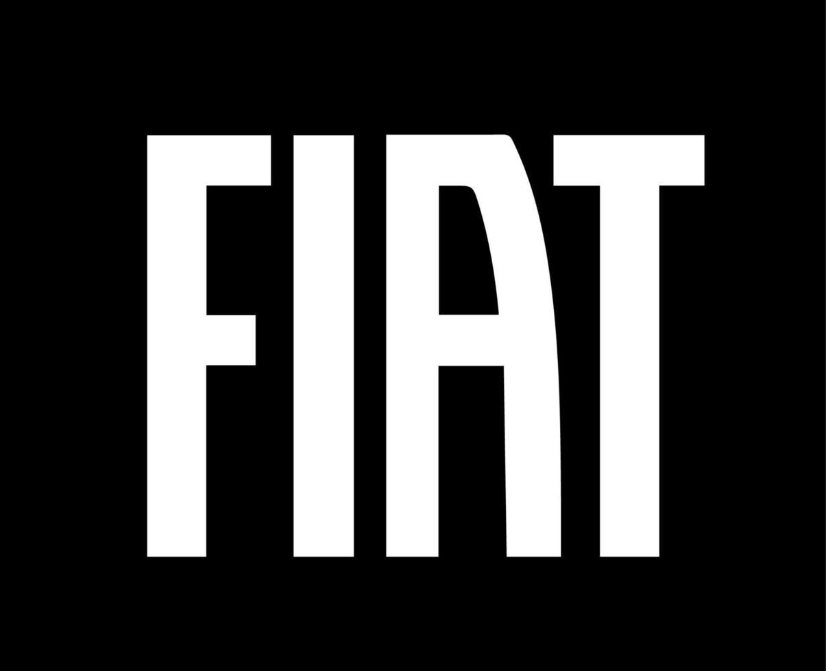 Fiat Brand Logo Car Symbol Name White Design Italian Automobile Vector Illustration With Black Background