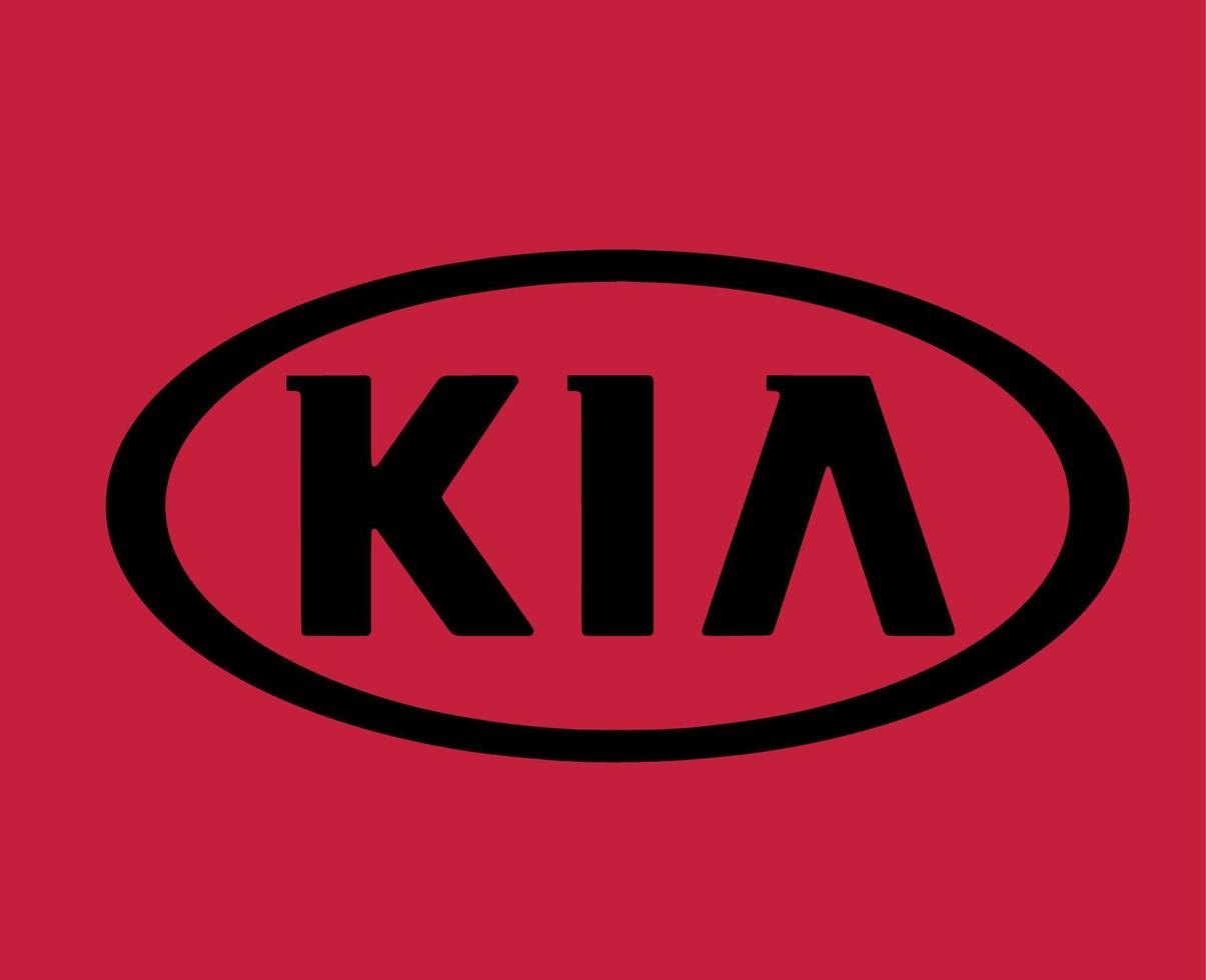 Kia Logo Brand Symbol Black Design South Korean Car Automobile ...