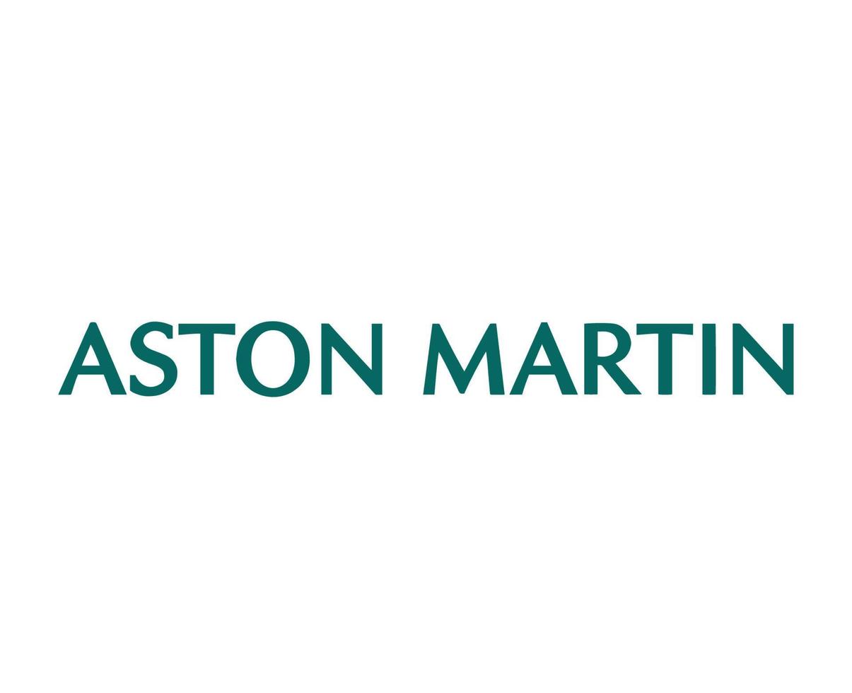 Aston Martin Brand Logo Symbol Name Green Design British cars Automobile Vector Illustration