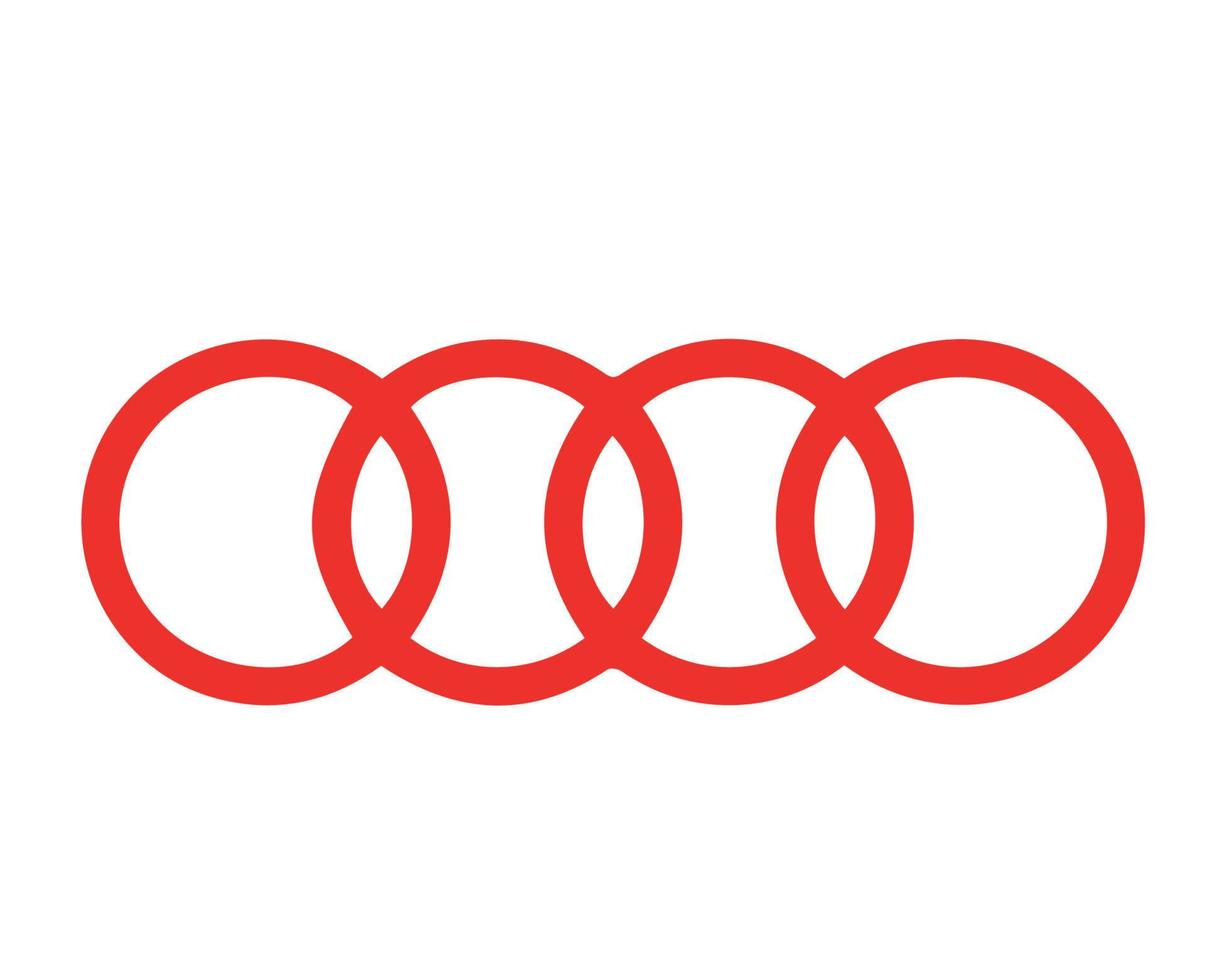 audi marca símbolo logo rojo diseño alemán carros automóvil vector ilustración