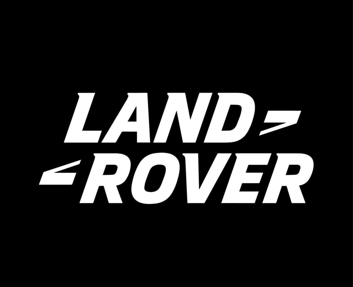 Land Rover Brand Logo Car Symbol Name White Design British Automobile Vector Illustration With Black Background