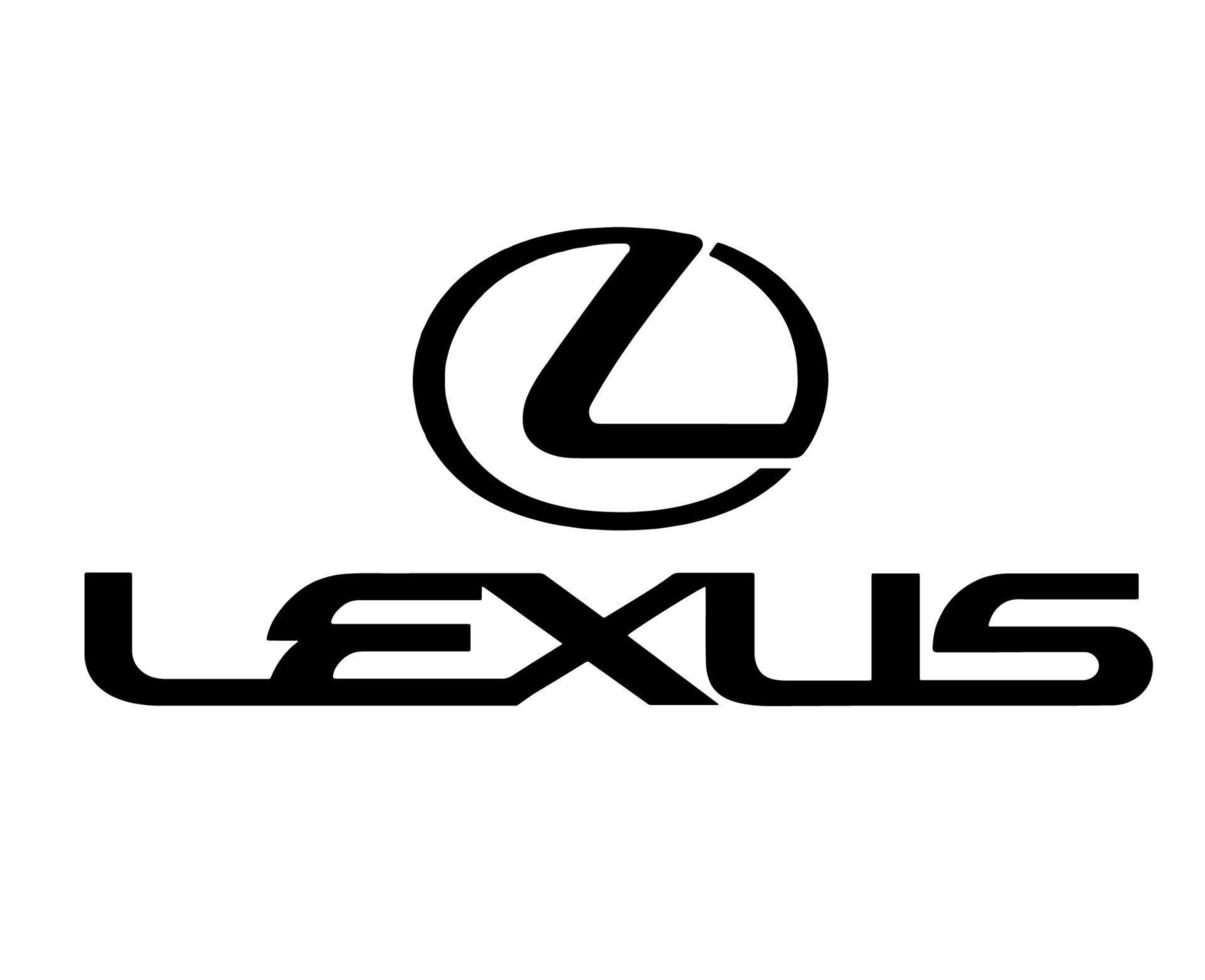Lexus Brand Logo Car Symbol With Name Black Design Japan Automobile Vector Illustration