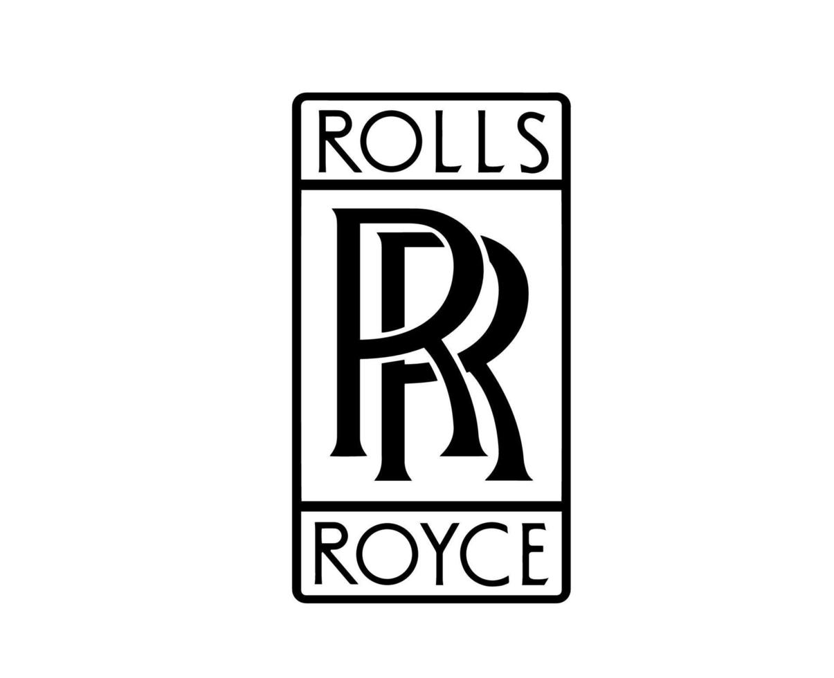 Rolls Royce Brand Logo Symbol Black Design British Car Automobile Vector Illustration