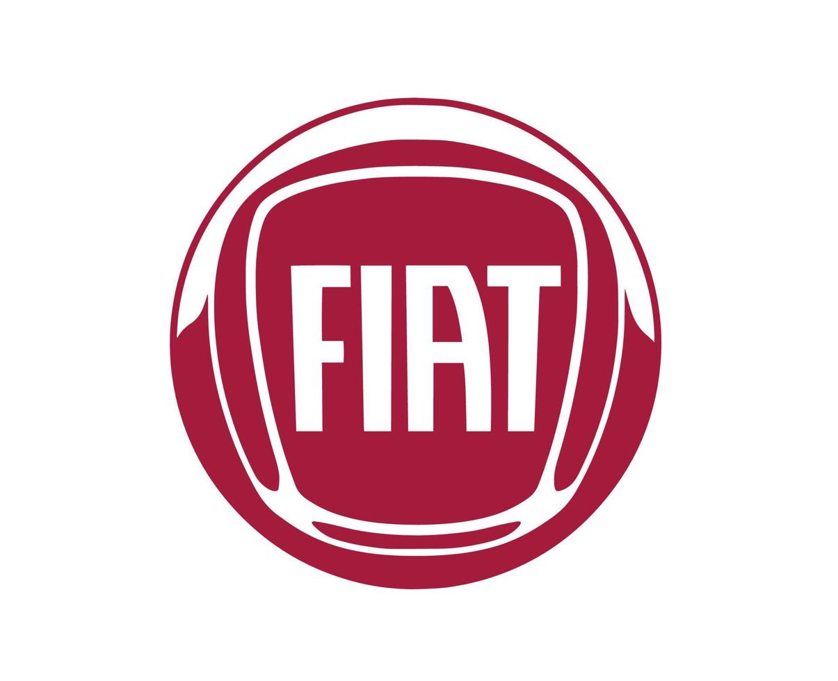 Fiat Brand Logo Car Symbol Red Design Italian Automobile Vector Illustration