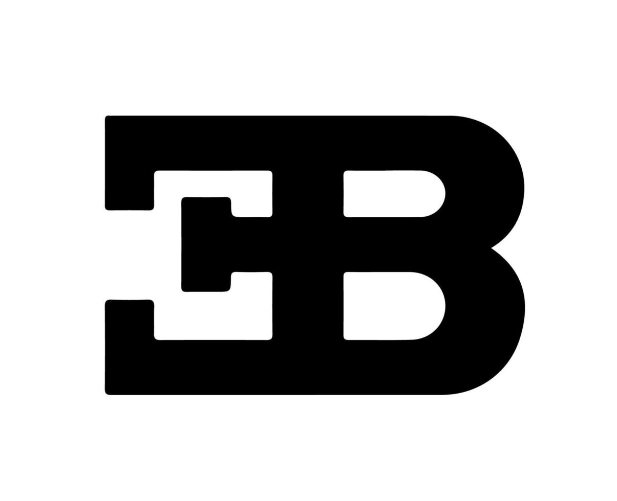 Bugatti Brand Symbol Logo Black Design French cars Automobile Vector Illustration