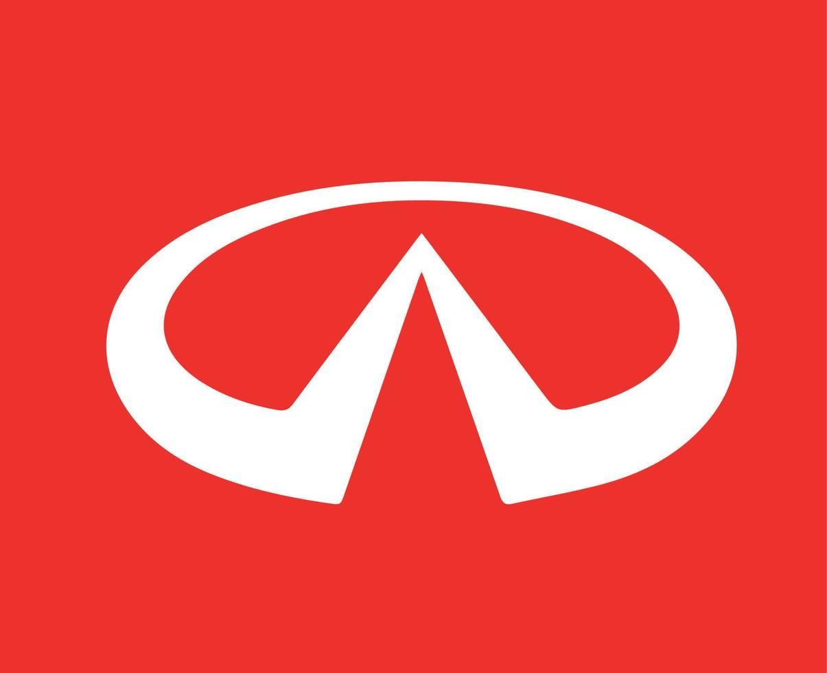 Infiniti Brand Logo Car Symbol White Design Japan Automobile Vector Illustration With Red Background