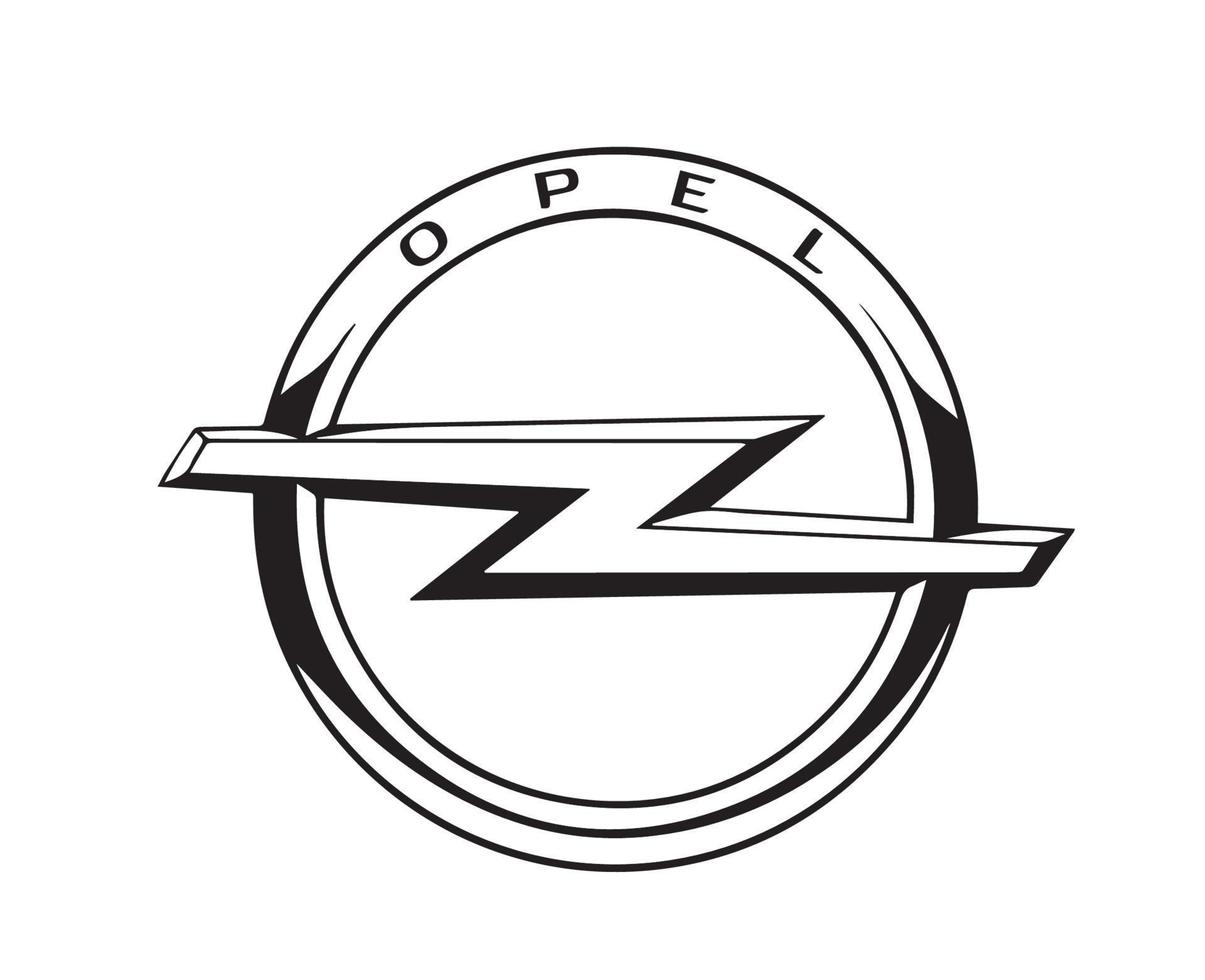 Opel Brand Logo Car Symbol Black Design german Automobile Vector Illustration