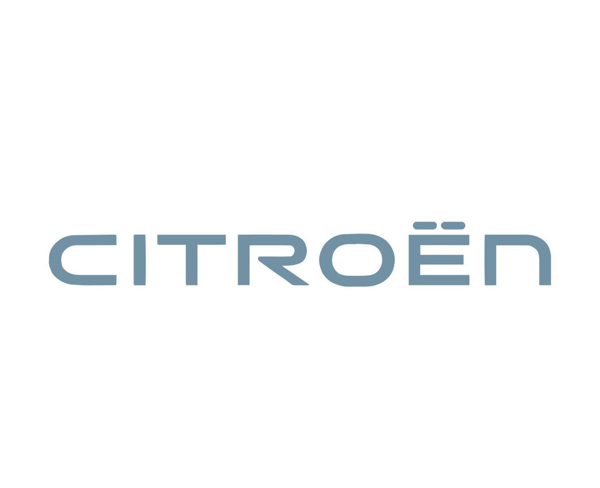 Citroen Brand New Logo Car Symbol Name GrayDesign French Automobile Vector Illustration