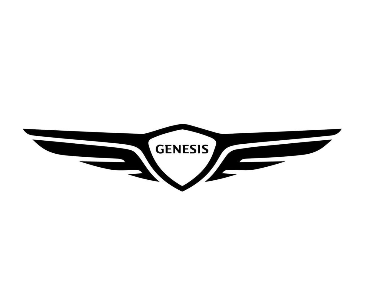 Genesis Brand Logo Car Symbol Black Design South Korean Automobile Vector Illustration