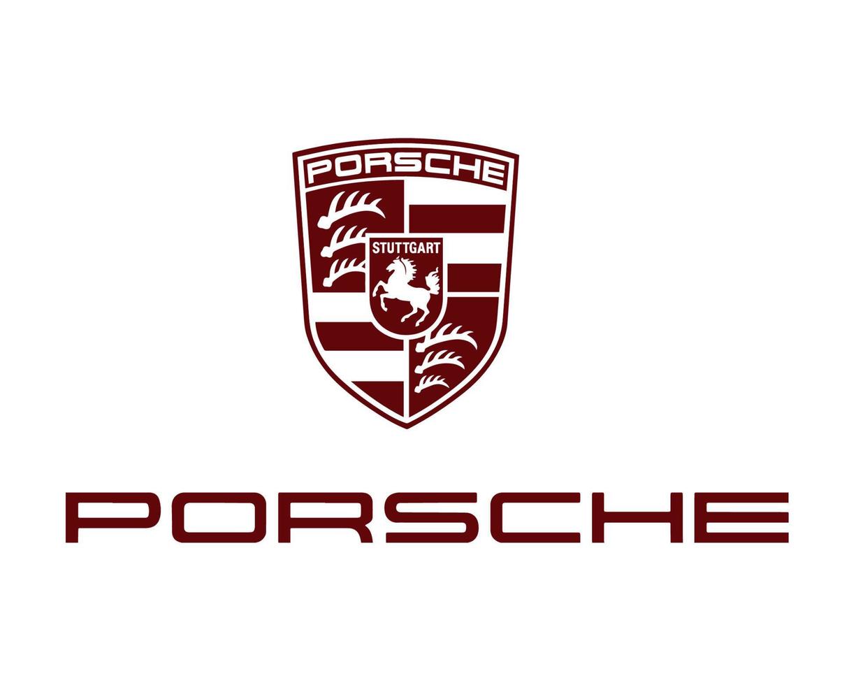 Porsche logo marca símbolo con nombre rojo diseño alemán coche automóvil vector ilustración