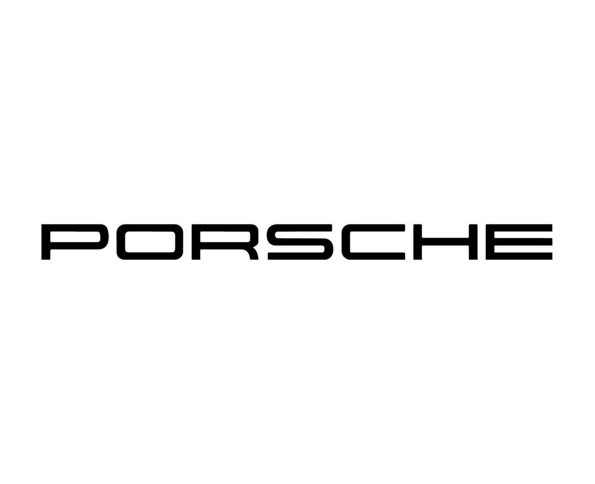 Porsche Logo Brand Car Symbol Name Black Design German Automobile Vector Illustration