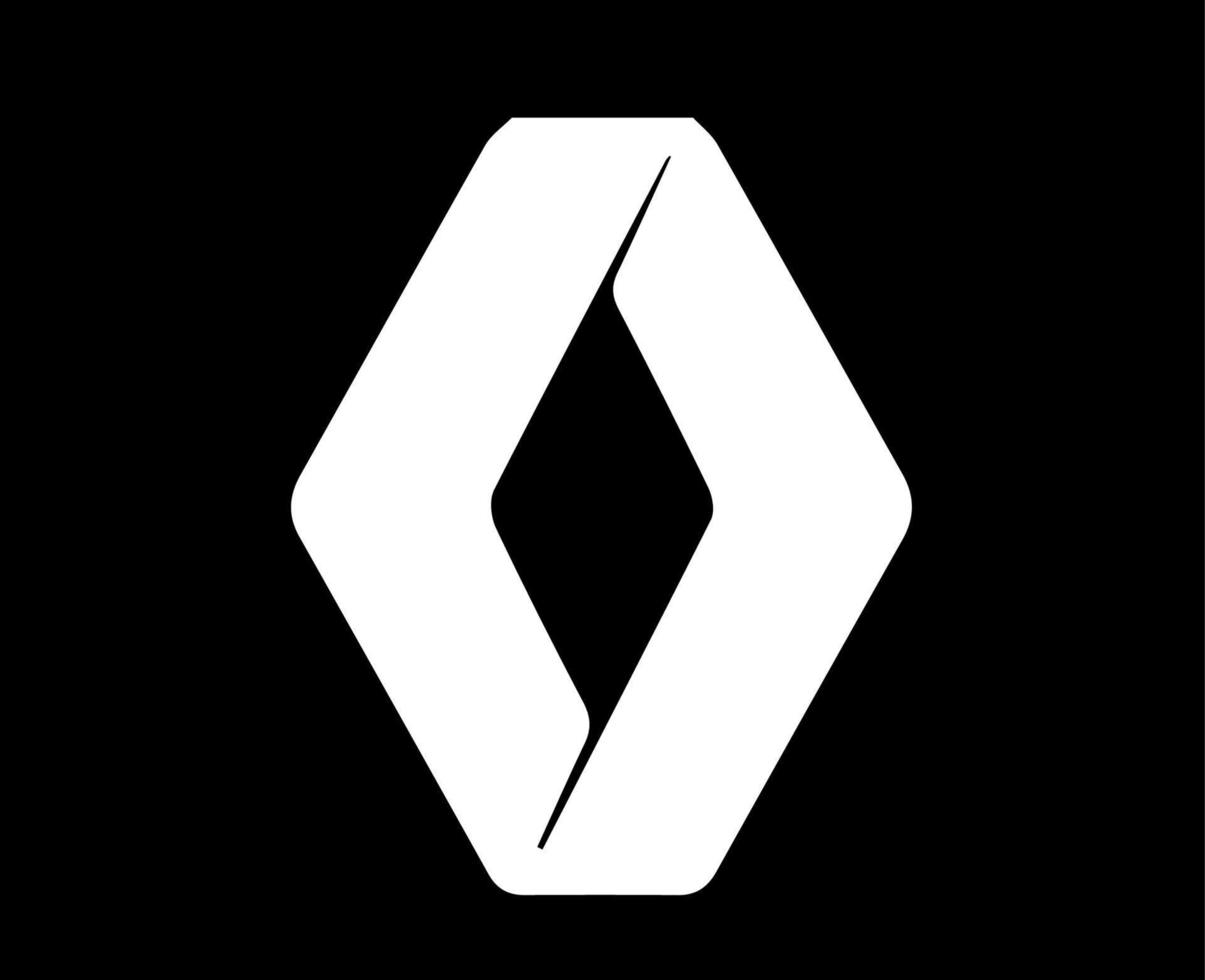 renault logo marca coche símbolo blanco diseño francés automóvil vector ilustración con negro antecedentes