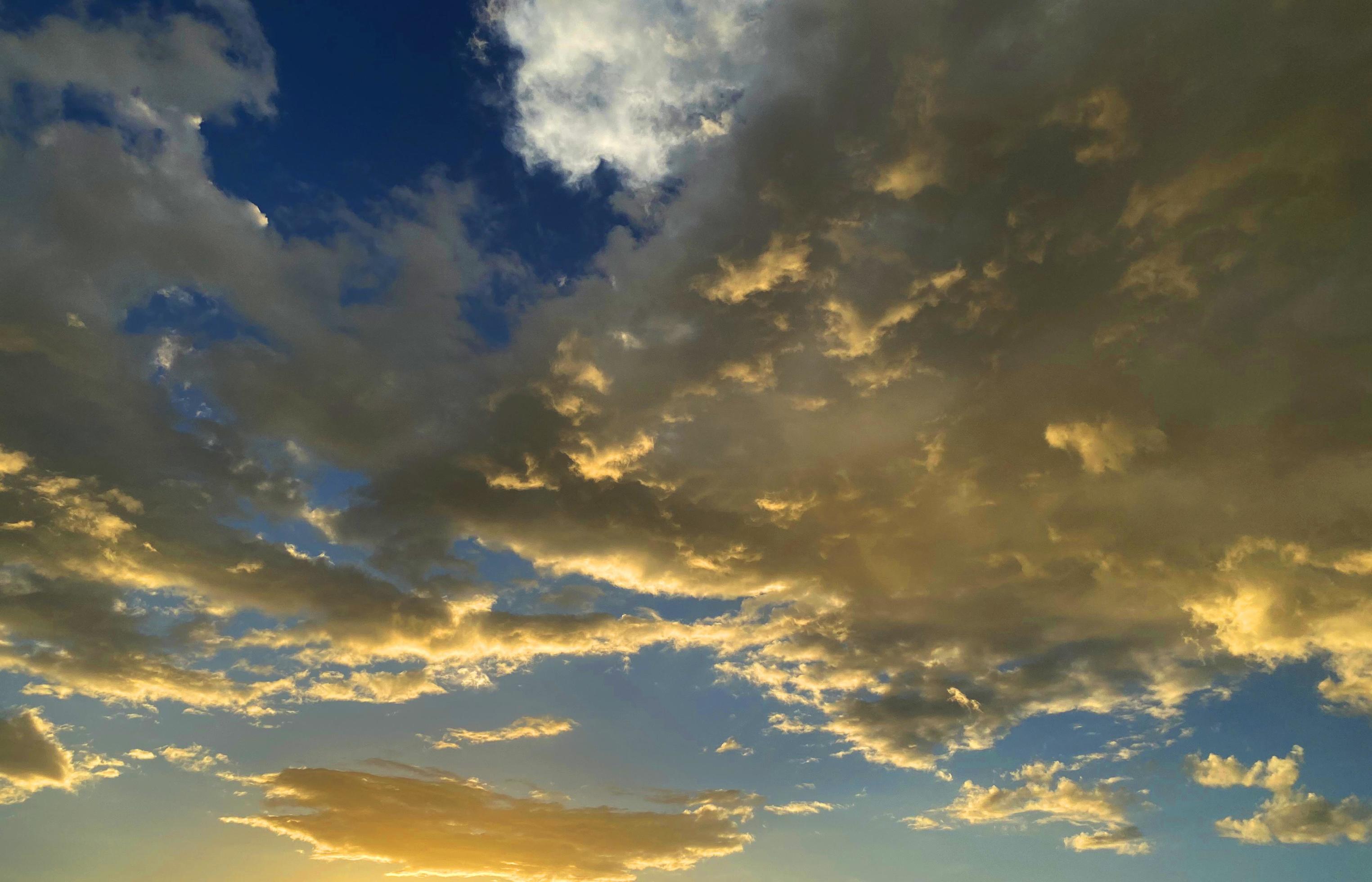 Abstract rain cloud blue sky and white clouds sky background with space