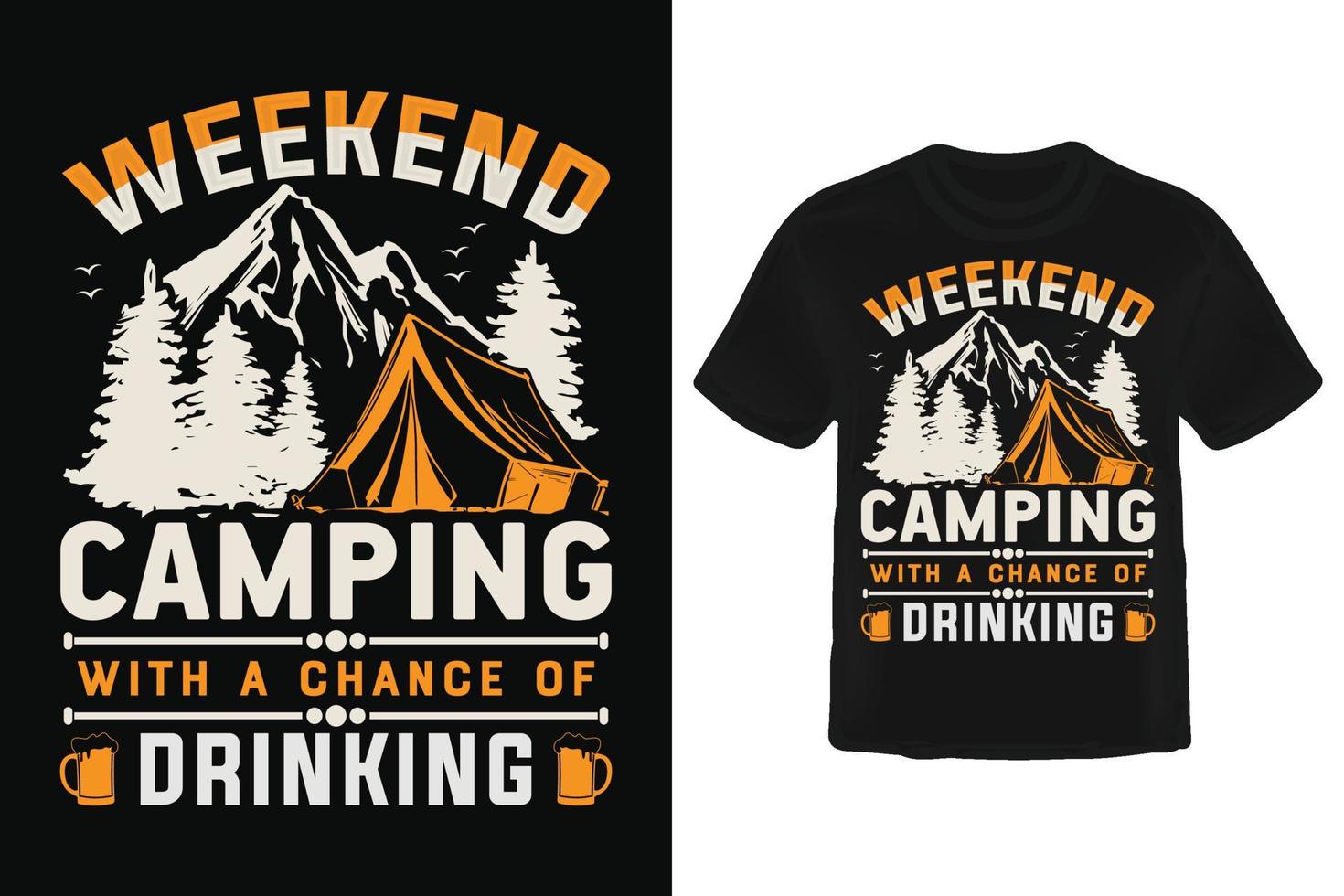 Camping T shirt design. vector