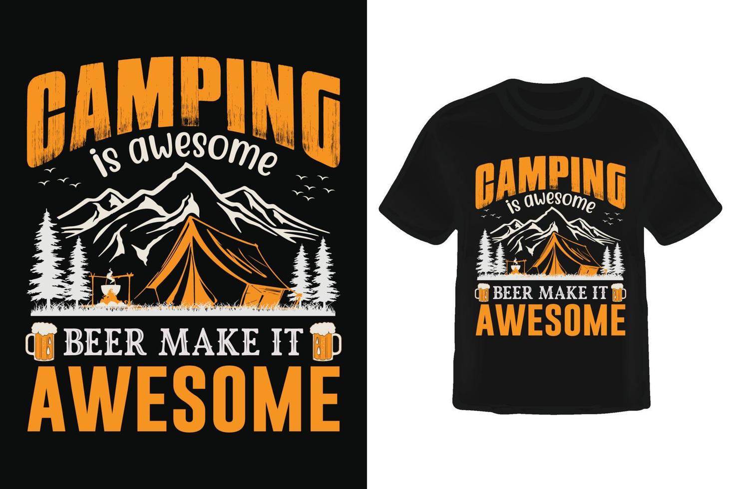 Camping T shirt design. vector