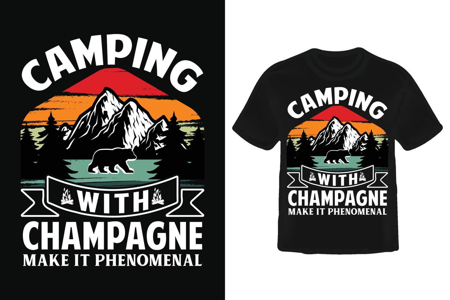 Camping T shirt design. vector