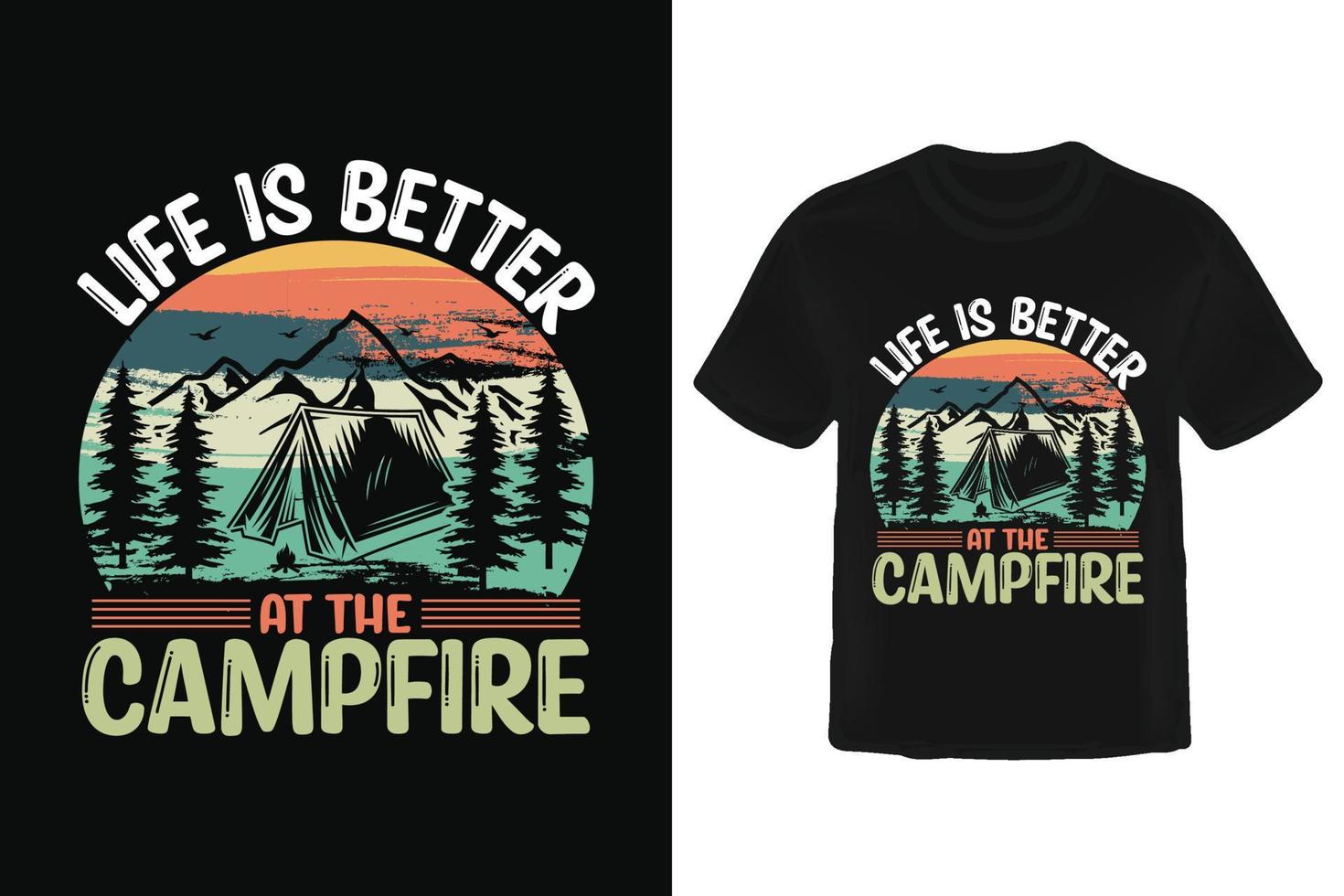 Camping T shirt design. vector