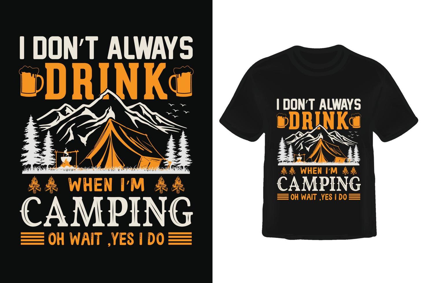 Camping T shirt design. vector