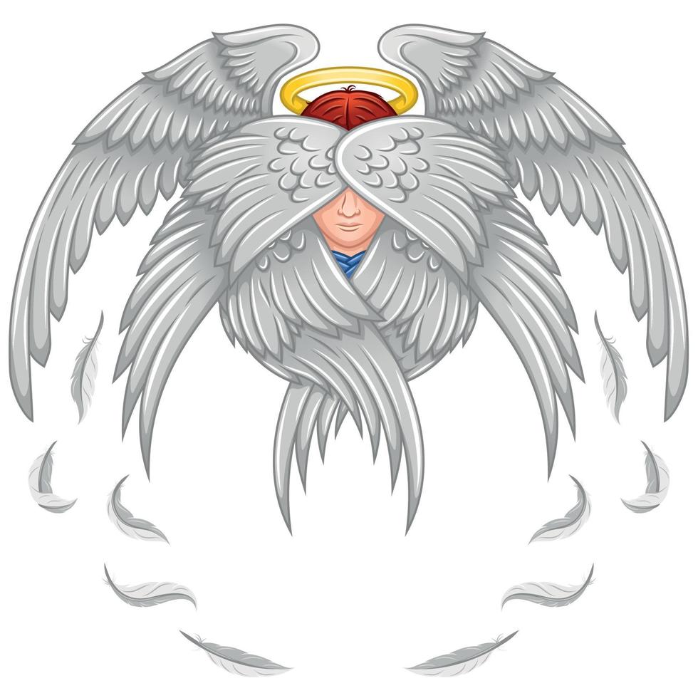 Vector design of angel with wings