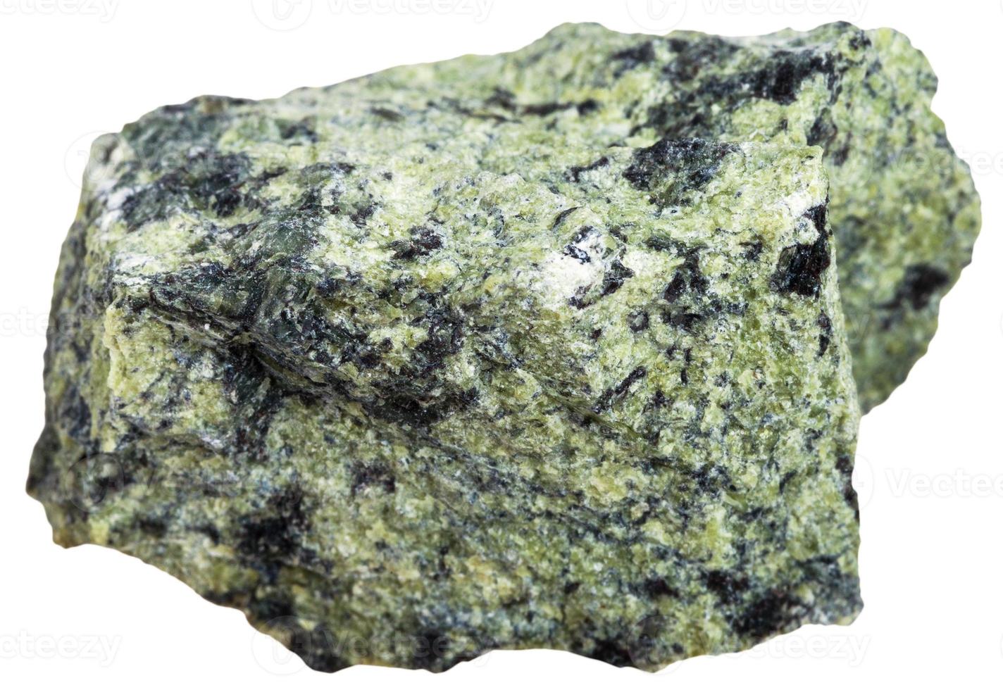 greenish Serpentinite mineral isolated photo