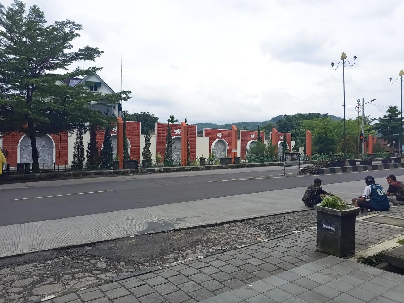 deserted street on a cloudy day photo