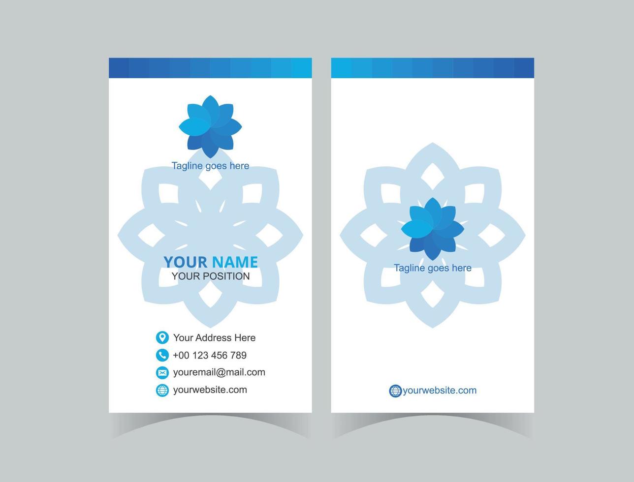 Abstract clean and clear business card template vector