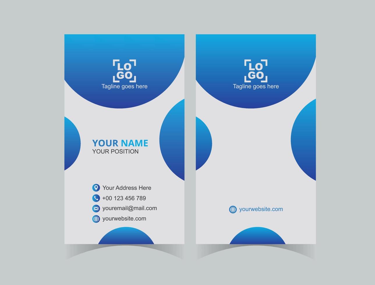 Abstract clean and clear business card template vector