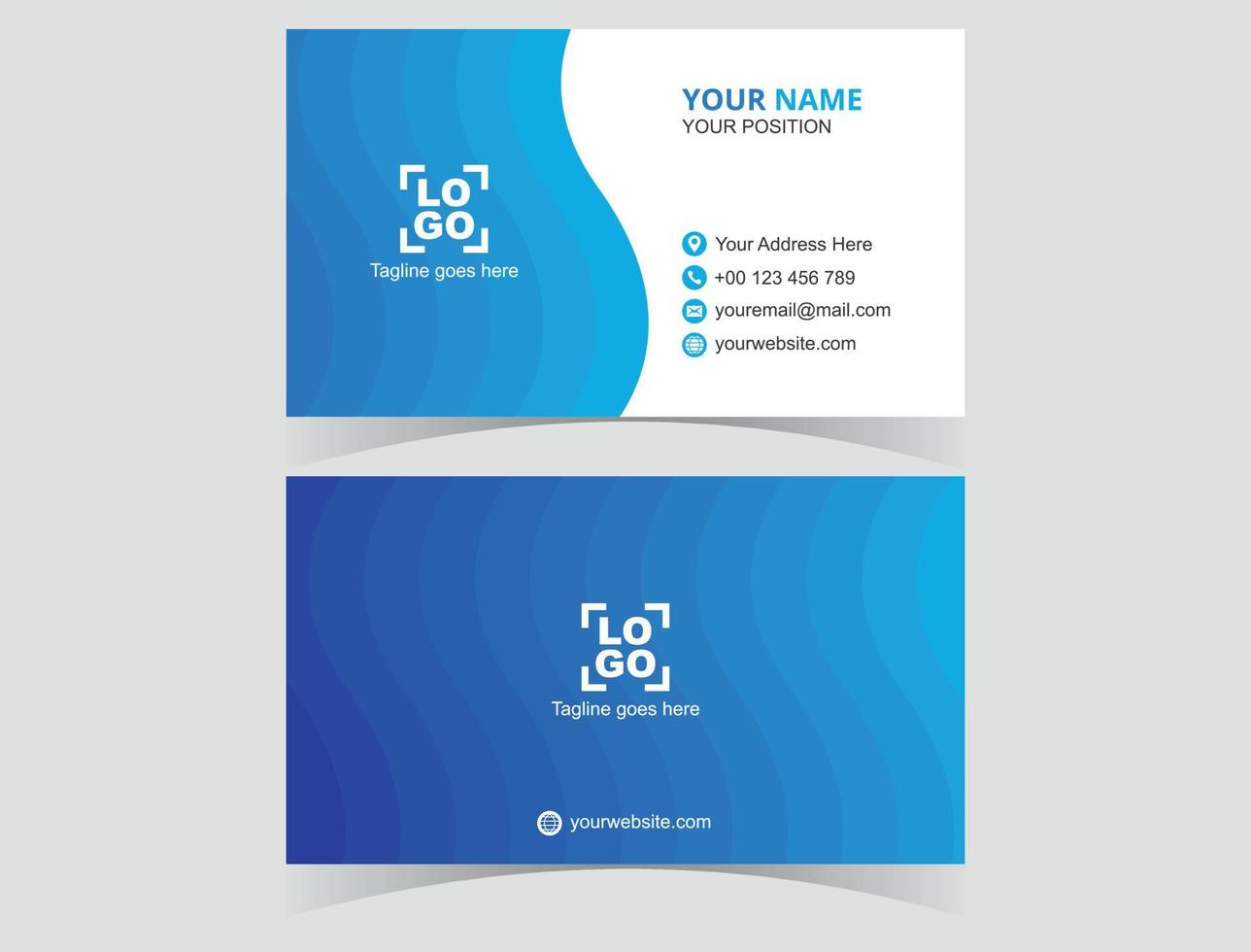 Abstract clean and clear business card template vector