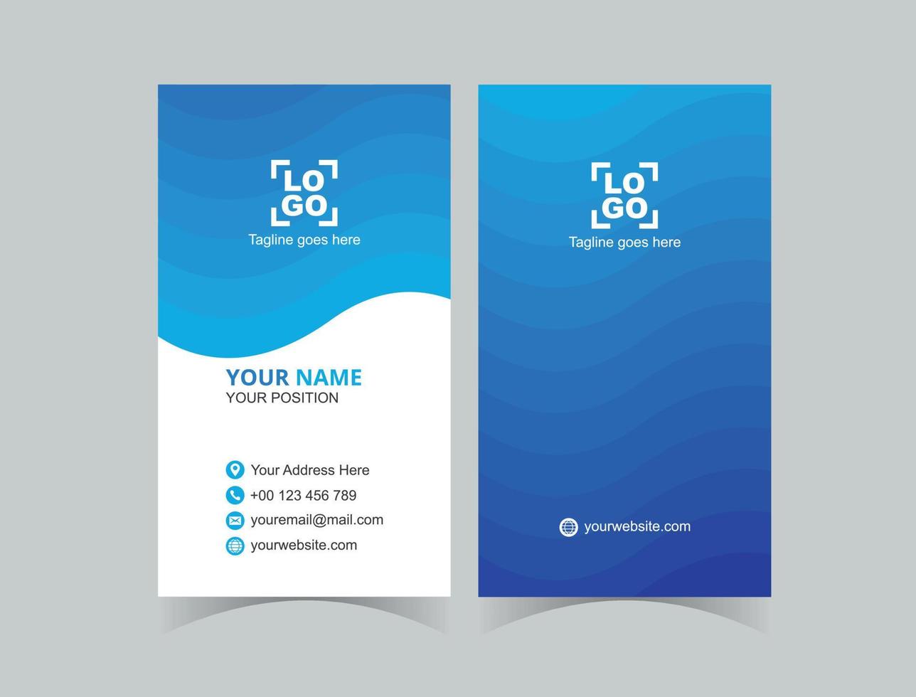 Abstract clean and clear business card template vector