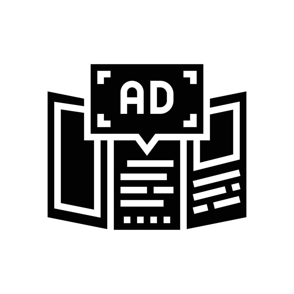 print advertising glyph icon vector illustration
