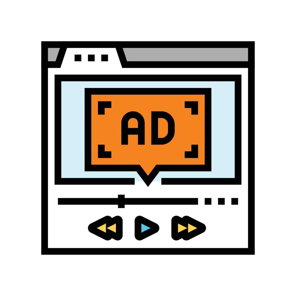 video advertising color icon vector illustration