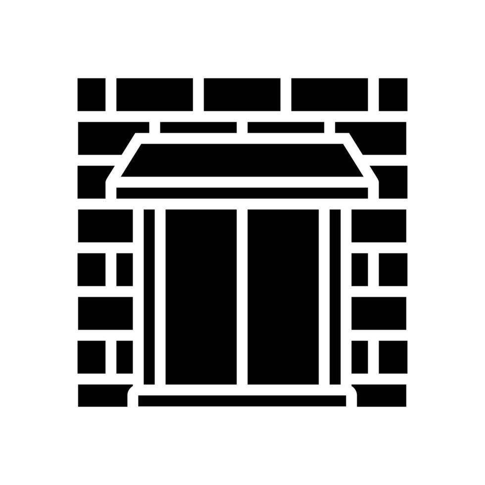 parapet wall building house glyph icon vector illustration