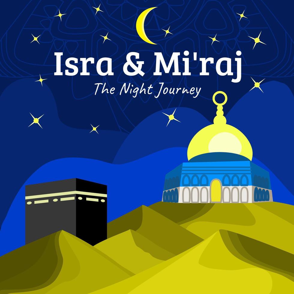 vector isra and mi'raj sky with stars