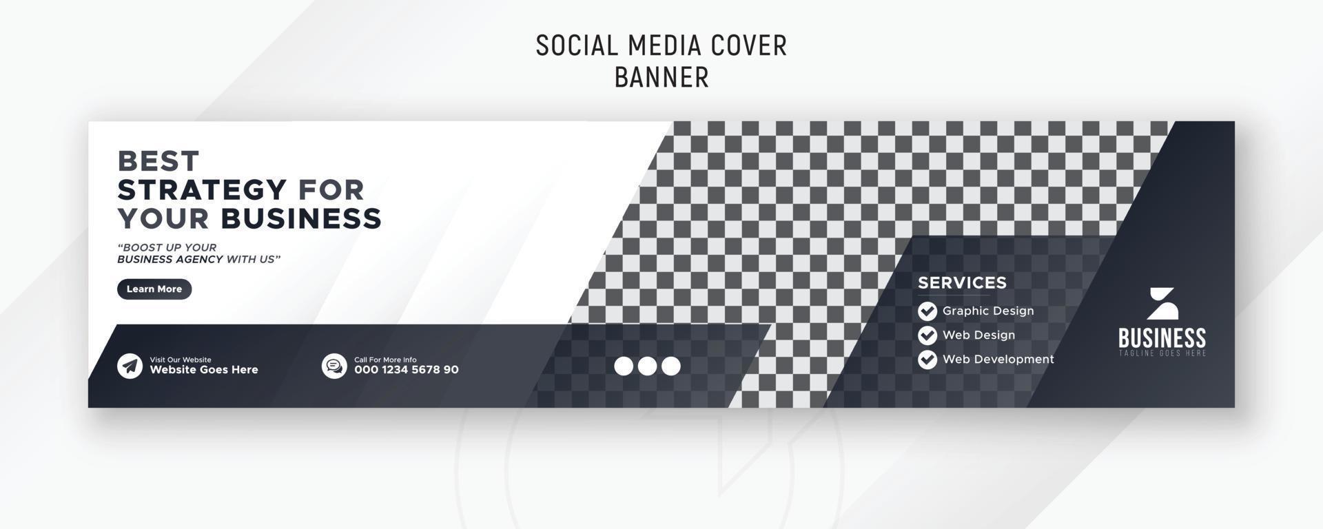 Modern business advertisement social media cover web banner ad minimal design vector