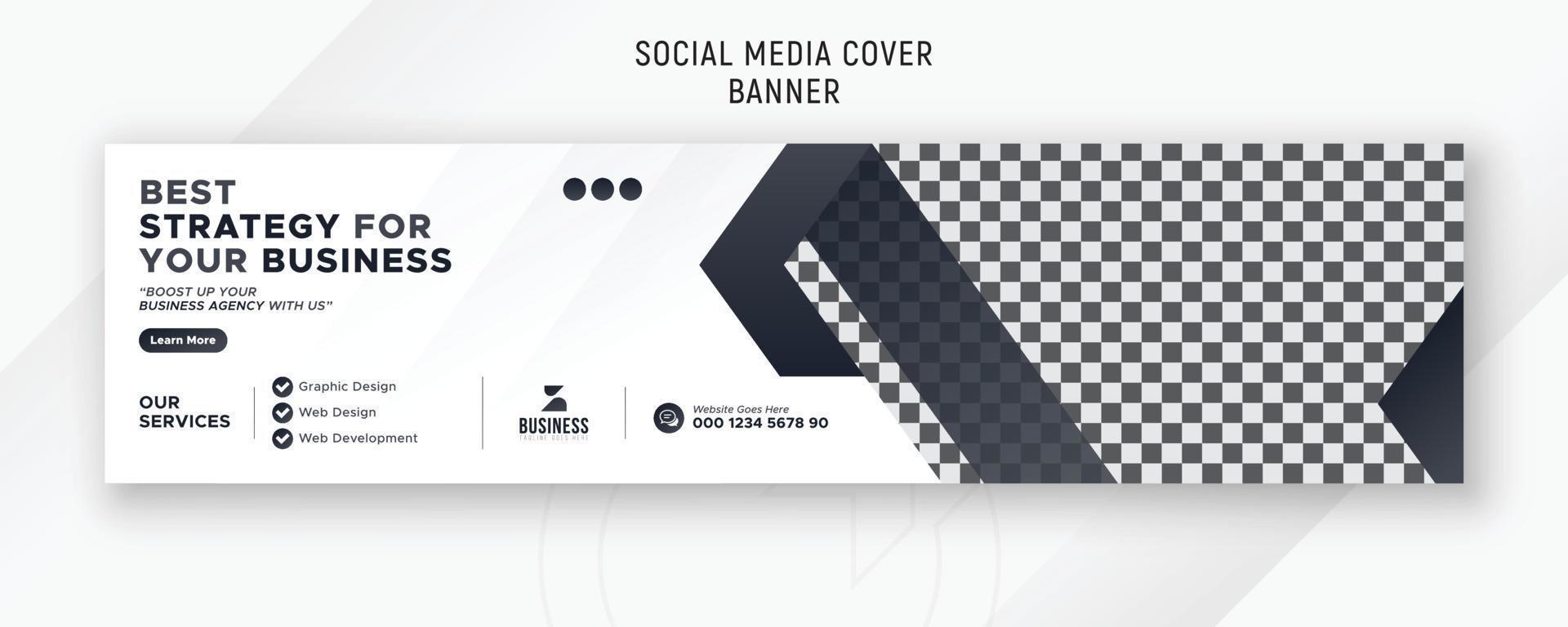 Modern business advertisement social media cover web banner ad minimal design vector
