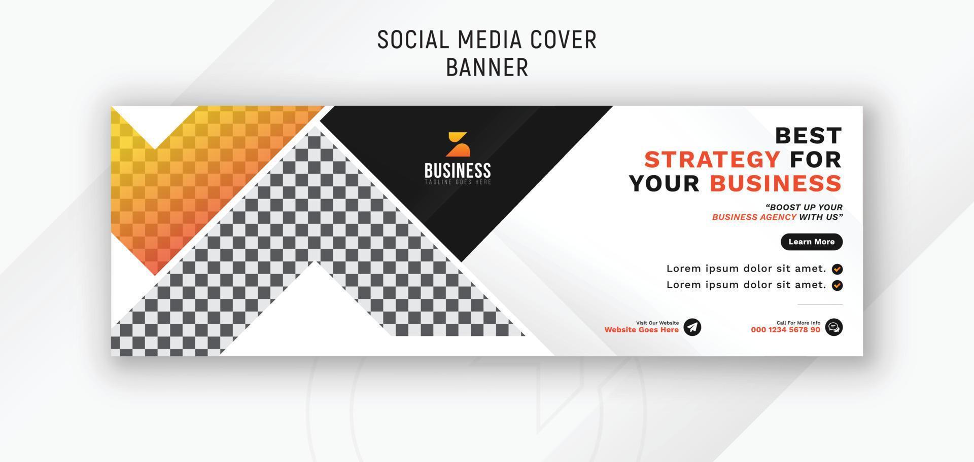 Modern business advertisement social media cover web banner ad minimal design vector
