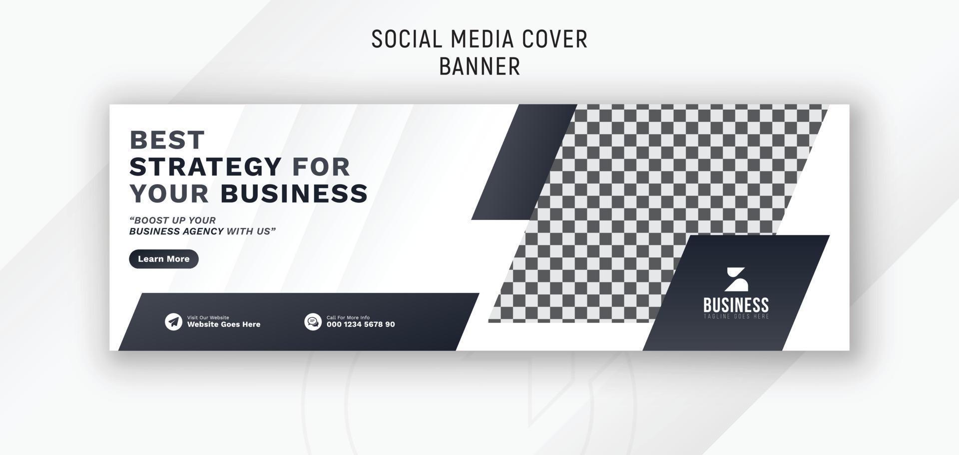 Modern business advertisement social media cover web banner ad minimal design vector