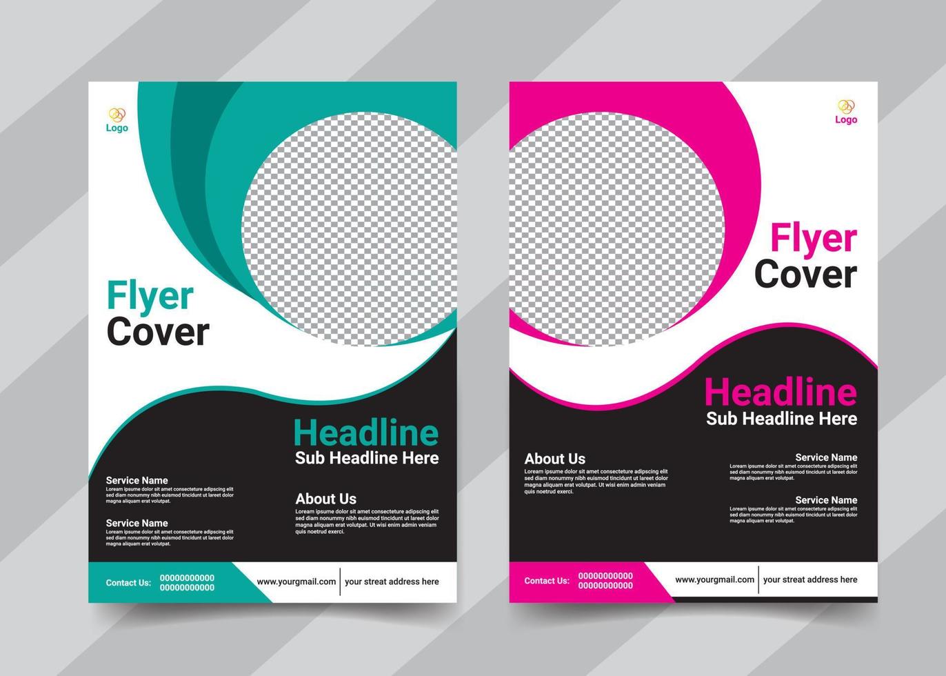 Creative flyer cover template design vector