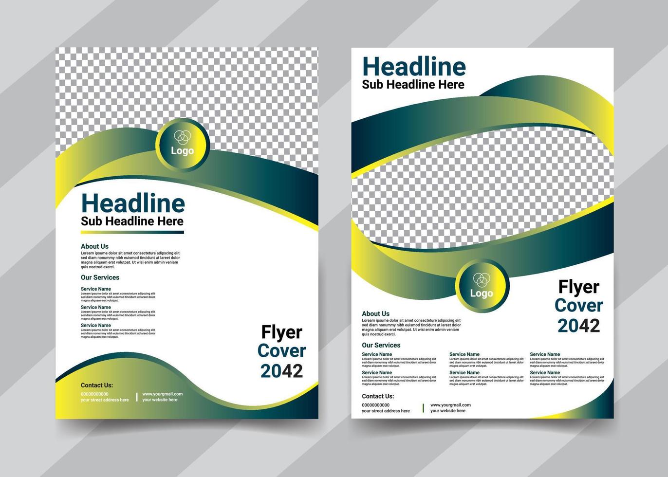 Creative flyer cover template design vector