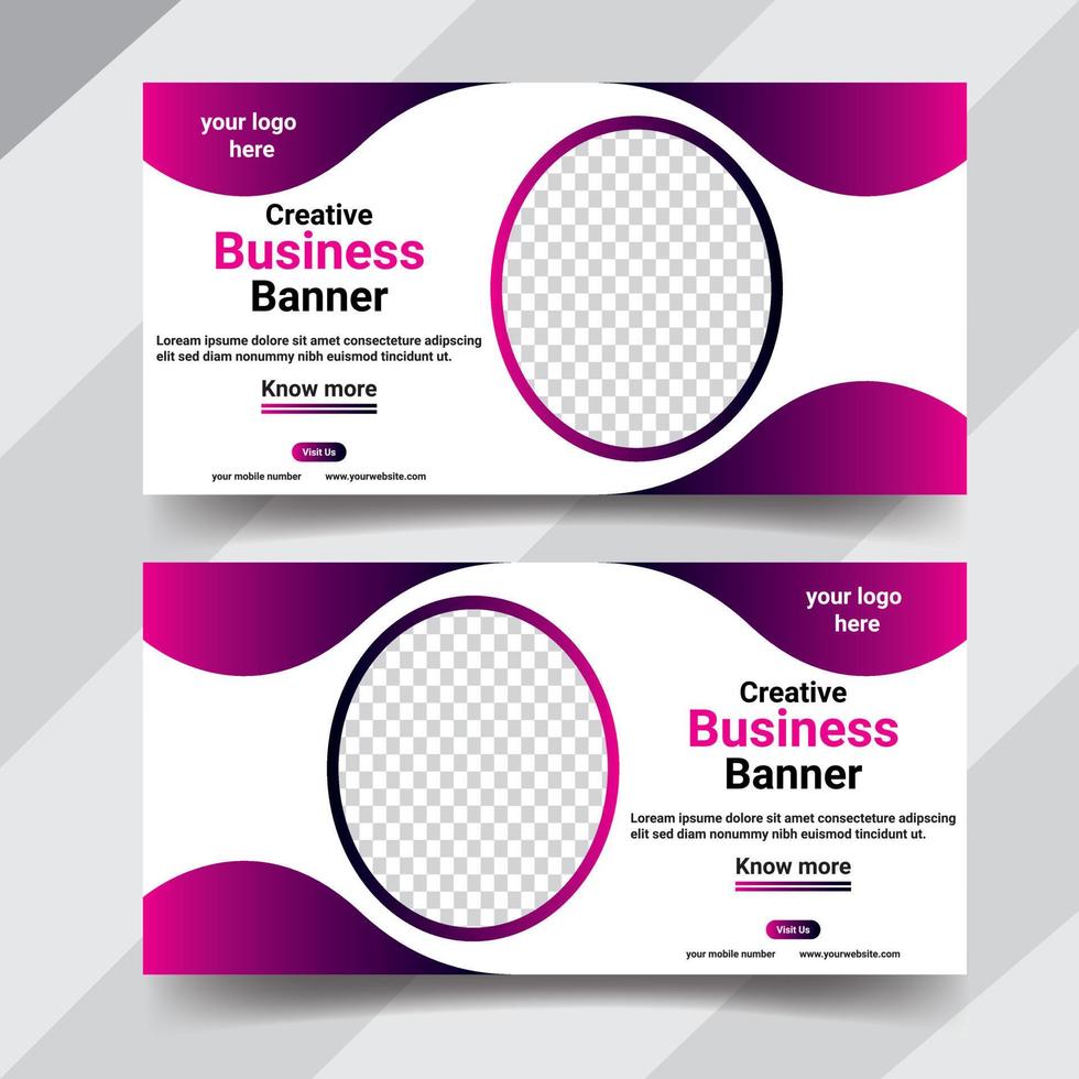 Creative business web banner template design vector