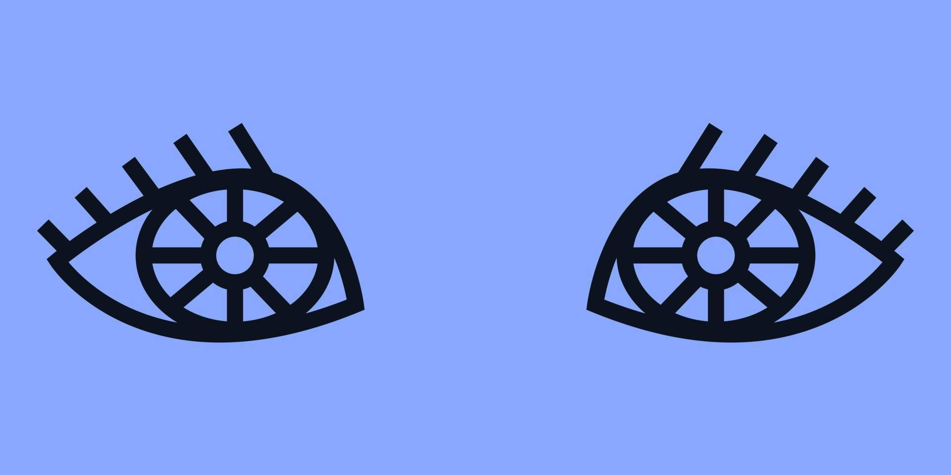 Blue eyes in outline style. vector