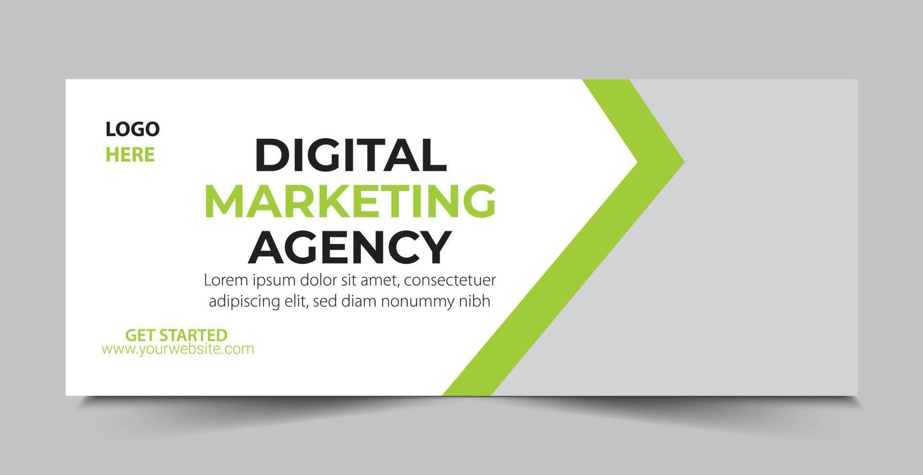 digital marketing cover page template vector